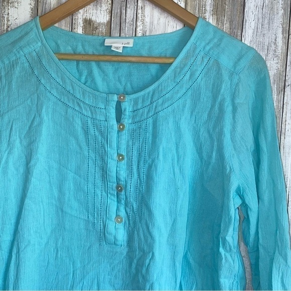 J. Jill Light Blue Popover Blouse - Picture 3 of 5